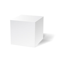 white simple cube on white
