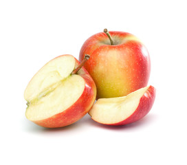 Apple cut to half and a quarter