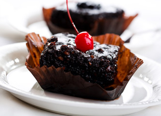 chocolate cake with berries