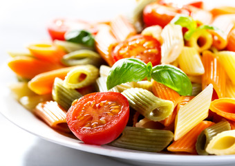 colorful pasta with vegetables