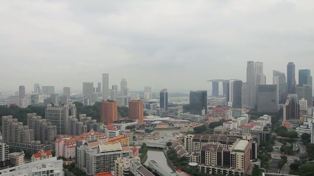 Singapore Cityscape Panoramic View Panning 1920x1080