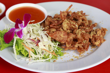 The Fried soft shell crab with garlic