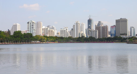 Group buildings of city waterfront.