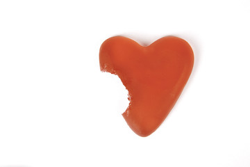 Broken heart, isolated in white