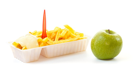 Choosing a healthy apple or an unhealthy portion of French fries