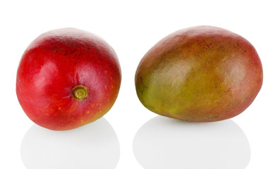 Ripe appetizing mango isolated on white