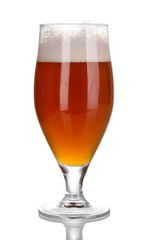 Glass of beer isolated on white
