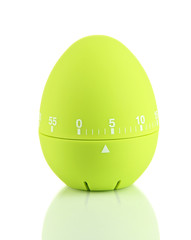 Green egg timer, isolated on white