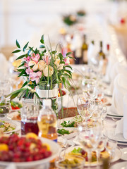 Festively decorated table