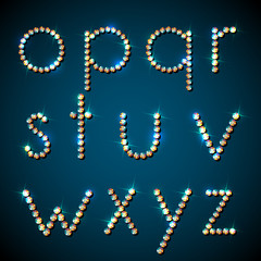 Shiny diamond alphabet letters, lower case version - eps10