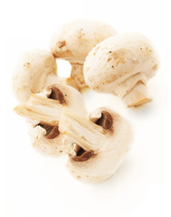 Champignon mushroomes  on white background