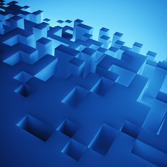blue cubes composition wallpaper