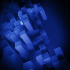 blue cubes composition wallpaper