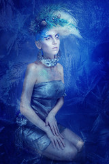 Beautiful Girl's. Creative Winter Makeup