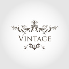 Vintage vector floral frame