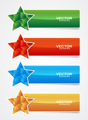 colored star banner with cubes form