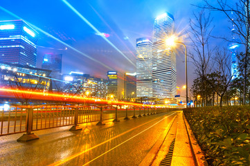 the light trails in shanghai china