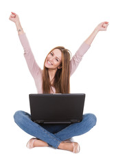 Young Woman Working On Laptop