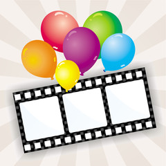 Filmstreifen mit Luftballons