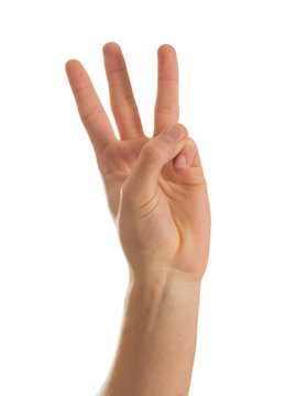 Close-up Of Human Hand Showing Three Fingers