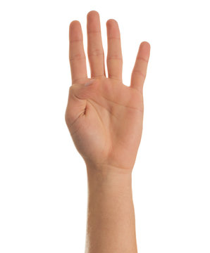 Close-up Of Human Hand Showing Four Fingers
