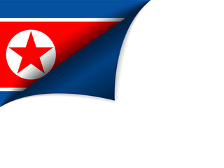 North Korea Country Flag Turning Page