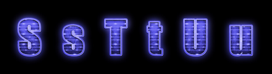 Lichtschrift, Buchstaben, Ziffern, Sonderzeichen  © mekcar