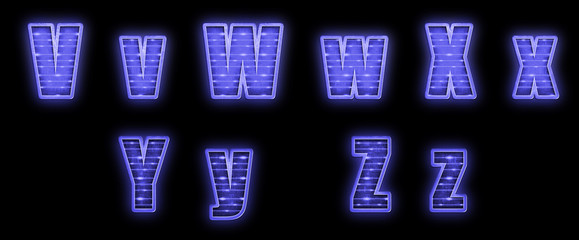 Lichtschrift, Buchstaben, Ziffern, Sonderzeichen  © mekcar