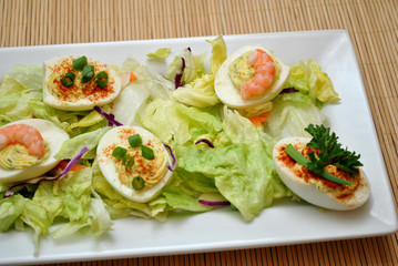 Fancy Appetizer Party Platter of Deviled Eggs