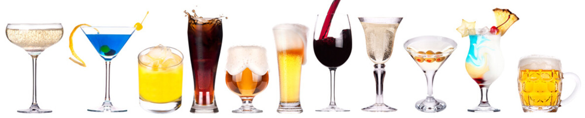 different images of alcohol isolated