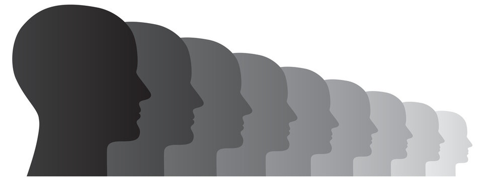 Abstrakte und perspektivische Darstellung einer Menschengruppe