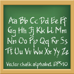 Vector chalk alphabet. Vector