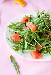 juicy salad with slices of grapefruit