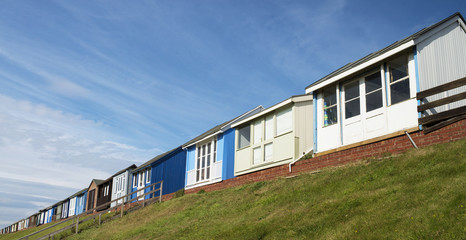 Fototapeta premium Beach Huts at Sandilands, Lincolnshire, UK.