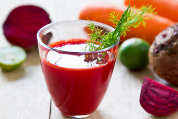 Beetroot with Carrot and Lime juice