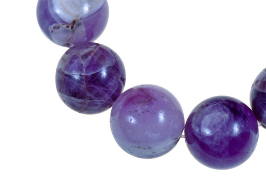 string of round blue amethyst beads