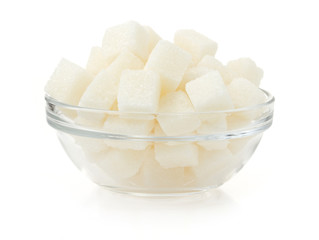 sugar cubes on white background