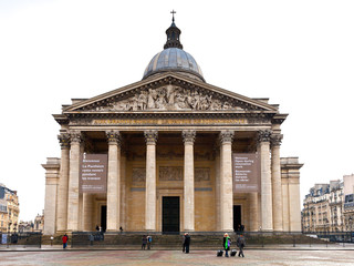 view of Pantheon from place du Pantheon in Paris , Paris