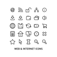 Outlined Web and Internet Icon Set Collections