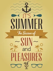 Photo sur Plexiglas Poster vintage Carte de voeux typographique de vacances d& 39 été et de voyage