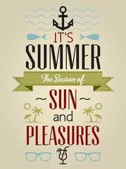 Summer Holidays and Travel Typographic Greeting Card