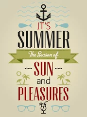 Photo sur Plexiglas Poster vintage Carte de voeux typographique de vacances d& 39 été et de voyage