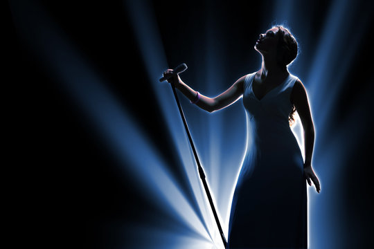 Female singer on the stage