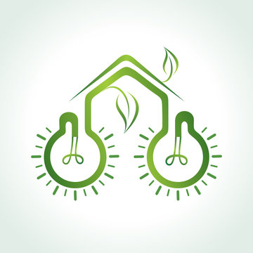 Eco bulb make a eco home stock vector