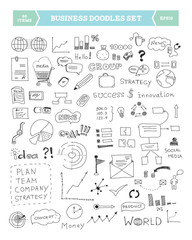 Business doodle elements set