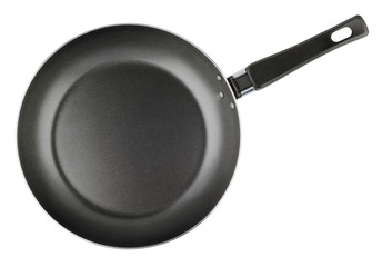 Frying pan isolated on white with clipping path - top view