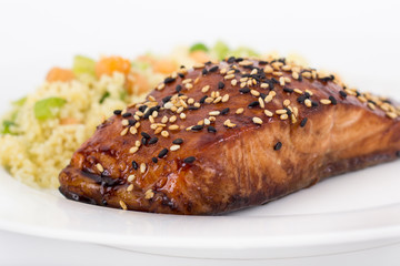 Balsamic and sesame salmon