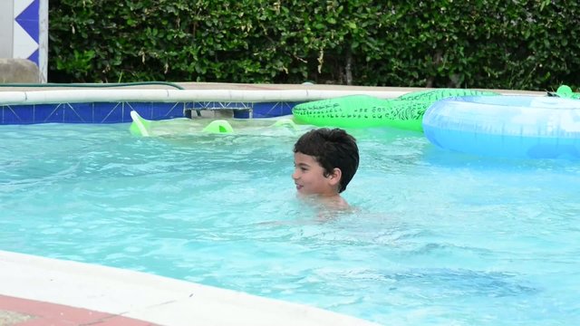 Child in a swimming pool. Series....