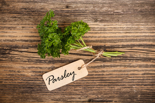 Parsley with label