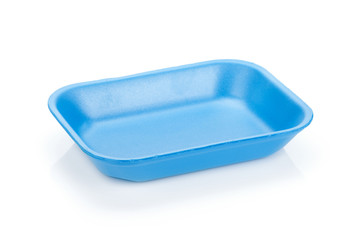 Blue empty food tray